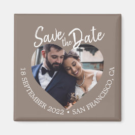 Maulwurfsgraue Foto Moderne Schrift Save-the-Date- Magnet