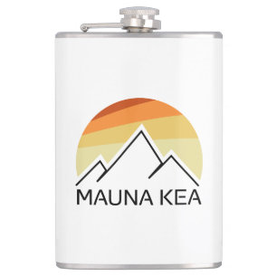 Mauna Kea Hawaii Retro Flachmann