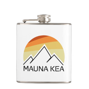 Mauna Kea Hawaii Retro Flachmann