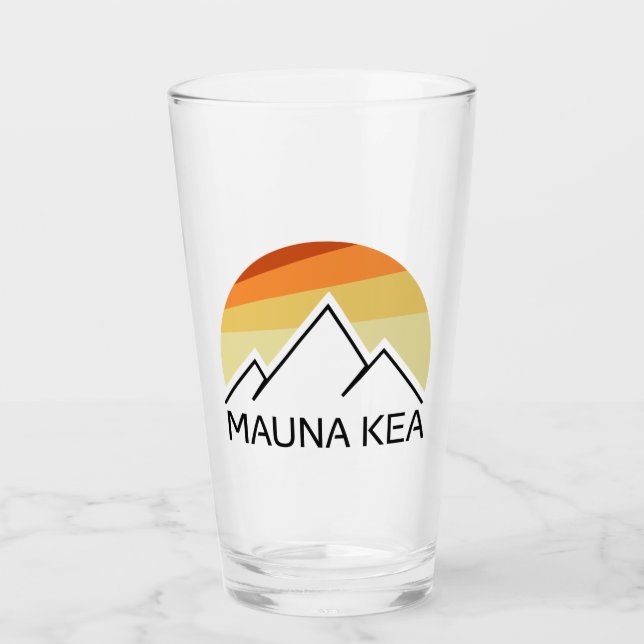 Mauna Kea Hawaii Retro Glas (Vorderseite)