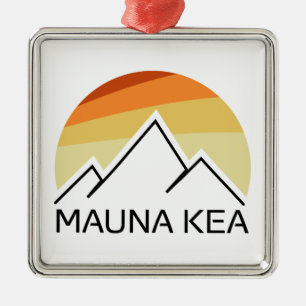 Mauna Kea Hawaii Retro Ornament Aus Metall