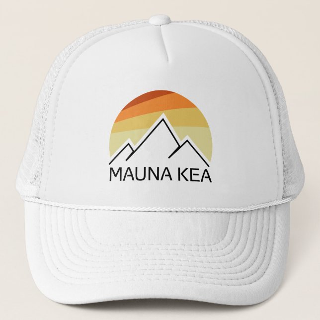 Mauna Kea Hawaii Retro Truckerkappe (Vorderseite)