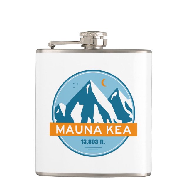 Mauna Kea Hawaii Stars Moon Flachmann (Vorderseite)