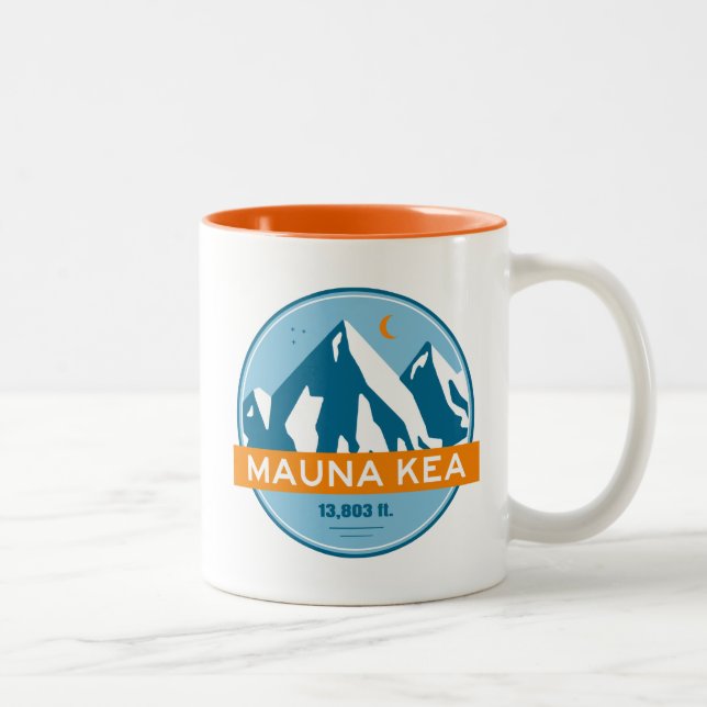 Mauna Kea Hawaii Stars Moon Zweifarbige Tasse (Rechts)
