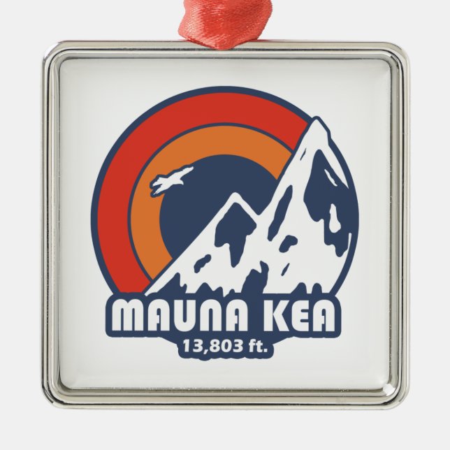 Mauna Kea Hawaii Sun Eagle Ornament Aus Metall (Vorne)