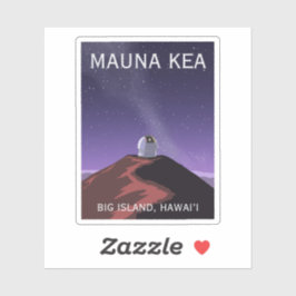 Mauna Kea Observatory Starry Sky Retro Poster Aufkleber