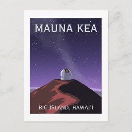 Mauna Kea Observatory Starry Sky Retro Poster Postkarte