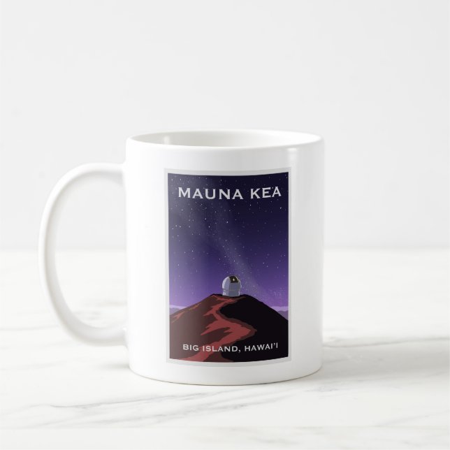 Mauna Kea Starry Sky Retro Poster Mug Kaffeetasse (Links)