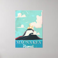 Mauna kea Vulkan Vintag Hawaii Reiseplakat