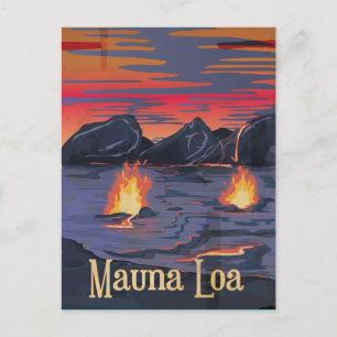 Mauna Loa Vulkan Reiseplakat Postkarte
