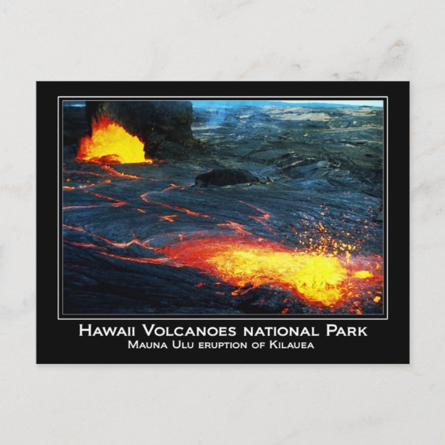 Mauna Ulu-Ausbruch des Kilauea-Vulkans in Hawaii Postkarte (Vorderseite)