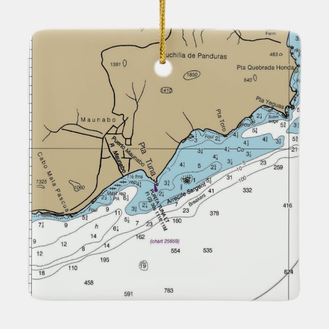 Maunabo Puerto Rico Keramikornament (Rückseite)