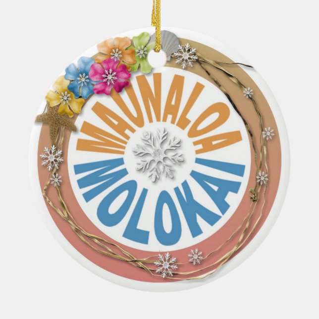 Maunaloa Molokai Hawaii Hibiskus Keramikornament (Hinten)
