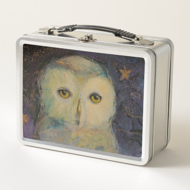 Maureen Girard Wissenswertes über die Owl Night St Metall Brotdose (Vorderseite)