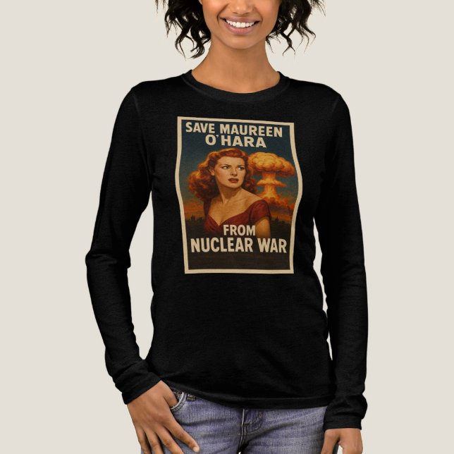Maureen O'hara aus dem Nuklearen Krieg gerettet Tri-Blend Shirt (Vorderseite)