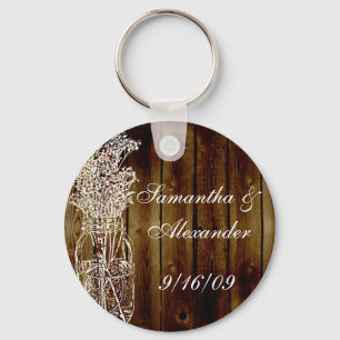 Maurer-Glas-Briefmarke auf dunkler hölzerner Schlüsselanhänger