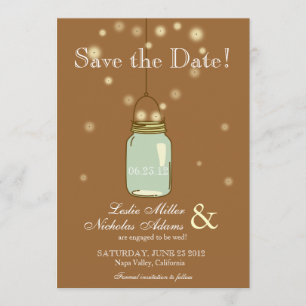 Maurer-Glas-Leuchtkäfer-Herz, das Save the Date