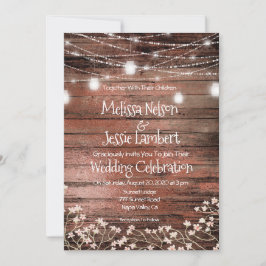 Maurer-Glas-Licht-Gipskraut-rustikale Hochzeit Einladung