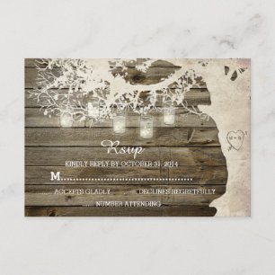 Maurer-Glas-Schnur beleuchtet Baum-rustikales RSVP Karte