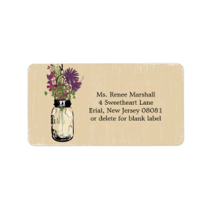 Maurer-Glas-u. Herbst-Wildblumen Adressaufkleber