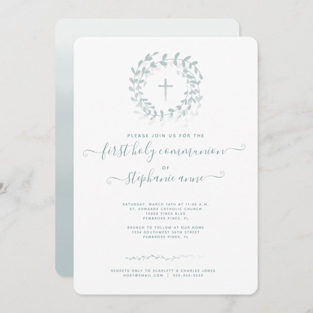 Maurer und Kreuz Einladung (Vorne/Hinten)