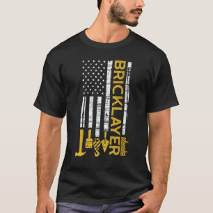 Maurer Ziegelsteinleger Mauerwerk Bau Usa Fla T-Shirt
