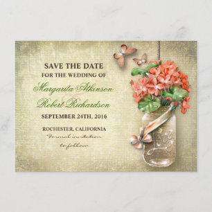 Maurerjar & Korallenwurzeln Blume speichern Dattel Save The Date