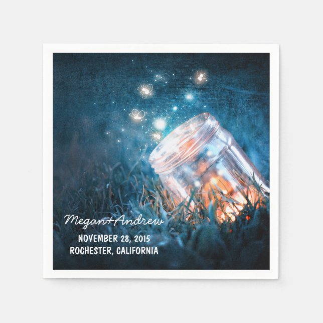 Maurerjar und Blaufireflies Serviette (Vorderseite)