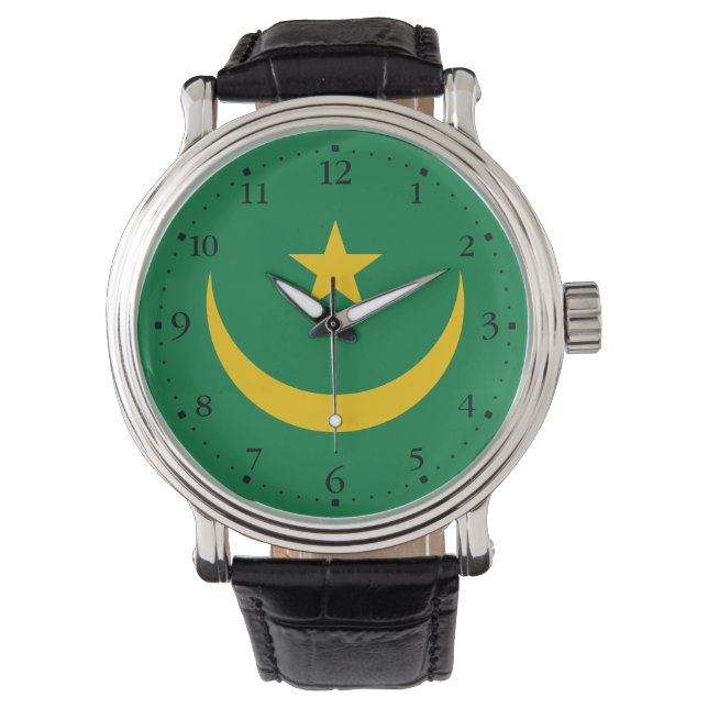 Mauretanien Alte Flagge Armbanduhr (Vorderseite)