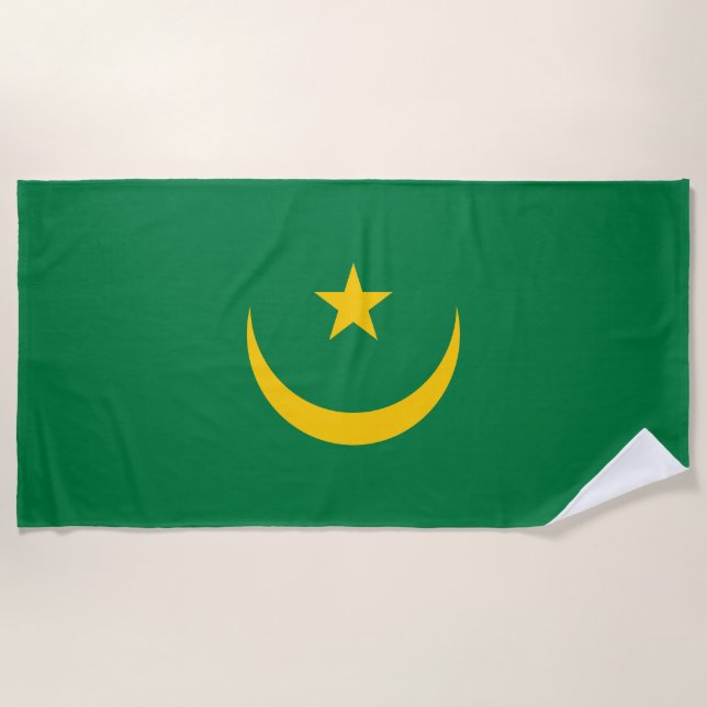Mauretanien Alte Flagge Strandtuch (Vorderseite)