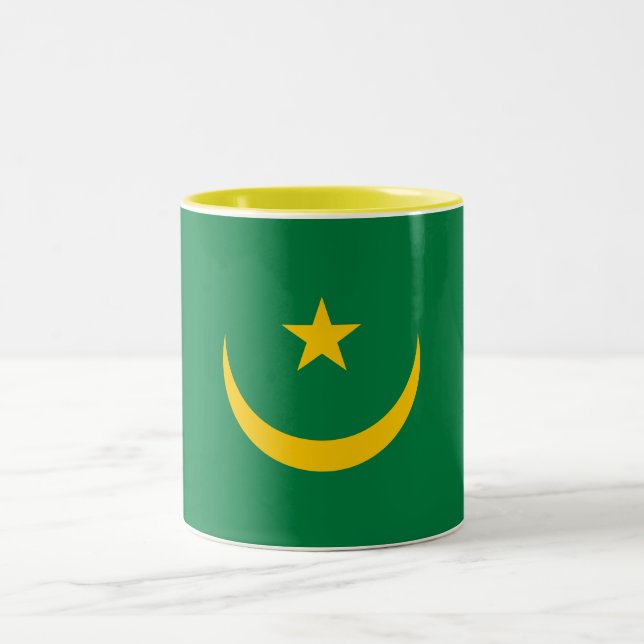 Mauretanien Alte Flagge Zweifarbige Tasse (Mittel)