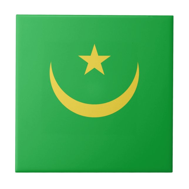 Mauretanien Flag Keramik Tile Fliese (Vorderseite)