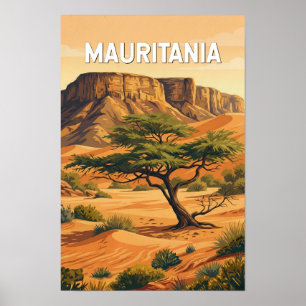 Mauretanien Illustration Reise Kunst Vintage Poster