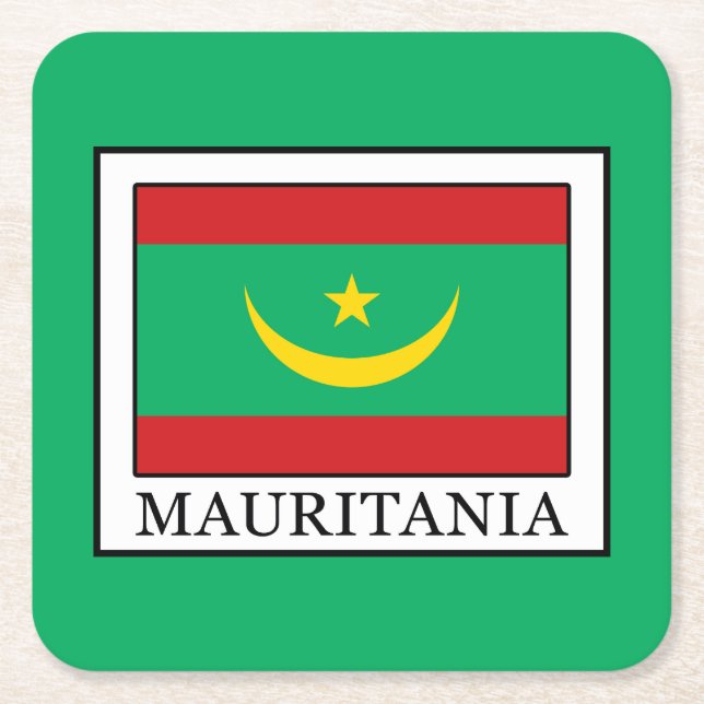 Mauretanien Rechteckiger Pappuntersetzer (Vorderseite)