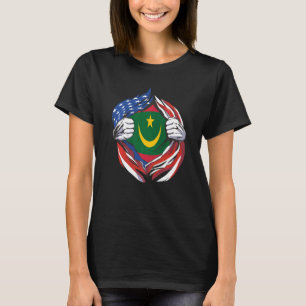 Mauretanienflagge Amerikanische Stolz T-Shirt