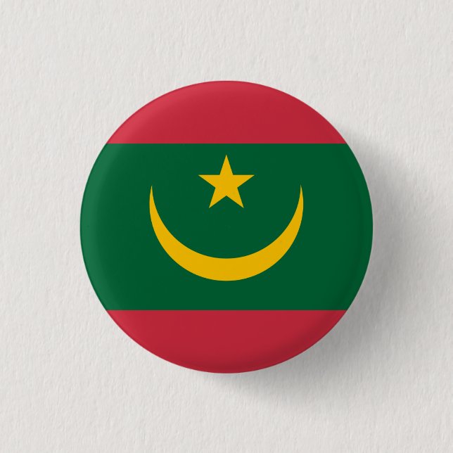 Mauretanienflagge, Flagge Mauretaniens Button (Vorderseite)