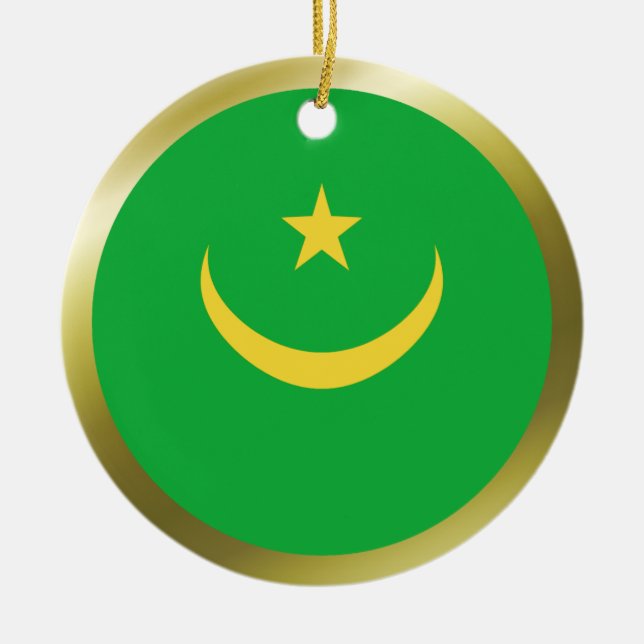 Mauretanienflagge Keramik Ornament (Vorne)