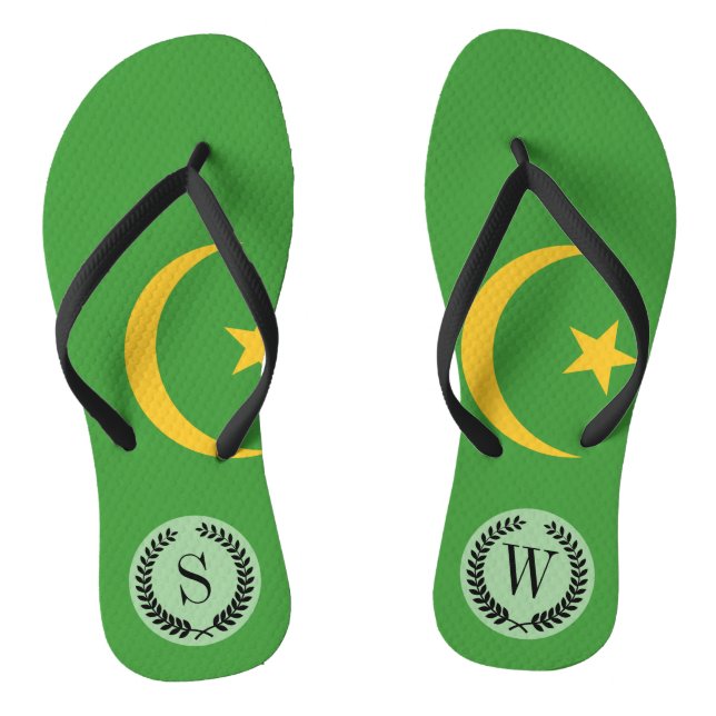 mauretanische Flagge Flip Flops (Fußbett)