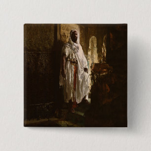 Mauretanischer Häuptling Afrikanische Kunst Malere Button