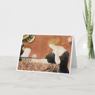 Maurice Denis, eine Frau, die eine Rose hält Karte