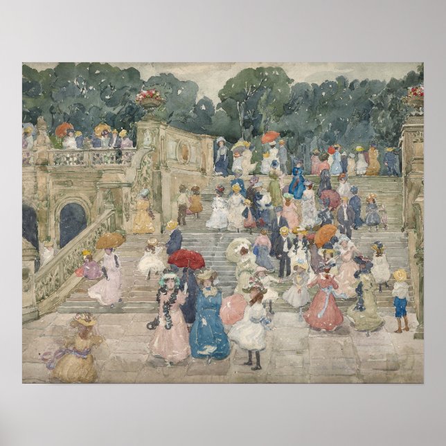 Maurice Prendergast - The Terrace Bridge, Central Poster (Vorne)