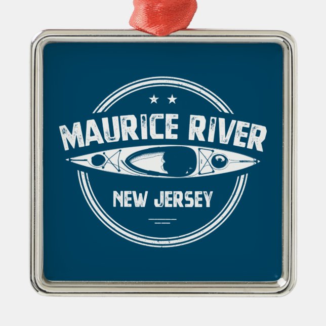Maurice River New Jersey Kayaking Ornament Aus Metall (Vorne)