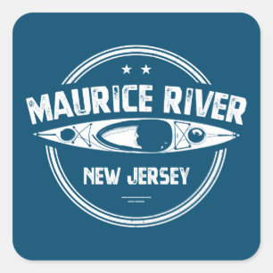 Maurice River New Jersey Kayaking Quadratischer Aufkleber
