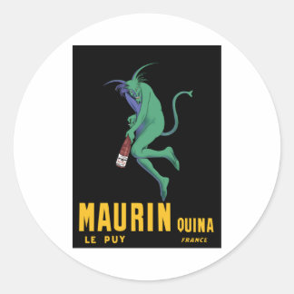 Maurin Quina - Cappiello 1906 - Absinthe Apertif Runder Aufkleber