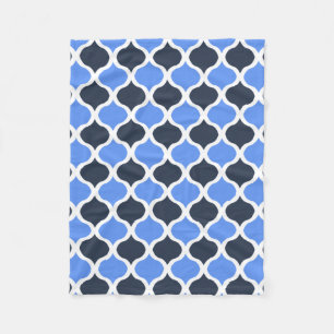 Maurisch Arabesque (Kornblume und Schwarz) Fleecedecke