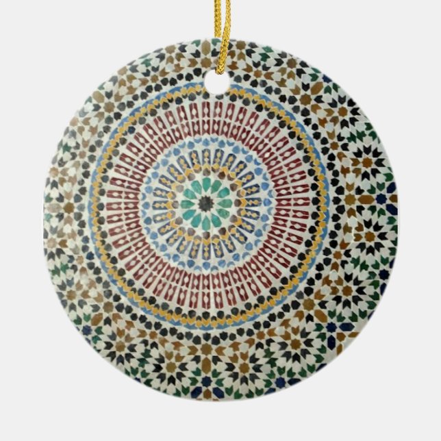 Maurische Fliesen-Verzierung Keramik Ornament (Vorne)