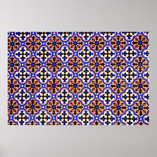 Maurische Kachel, Alhambra, Spanien Poster (Vorne)