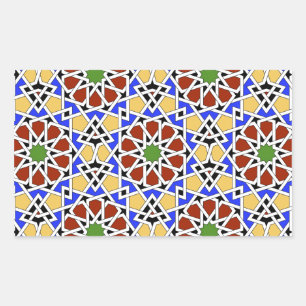 Maurische Kachel-Rechteck-Aufkleber Rechteckiger Aufkleber