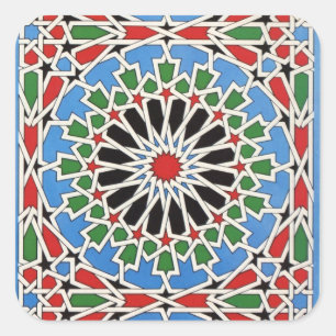 Maurischer Fliese Quadrat-Aufkleber Quadratischer Aufkleber