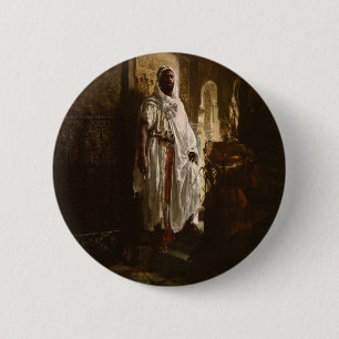 Maurischer Häuptling Afrikanische Kunst Malerei Po Button